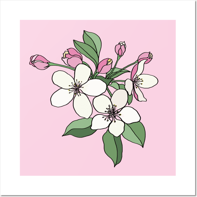 Arkansas State Flower : Apple Blossom Wall Art by Hanatist Studio